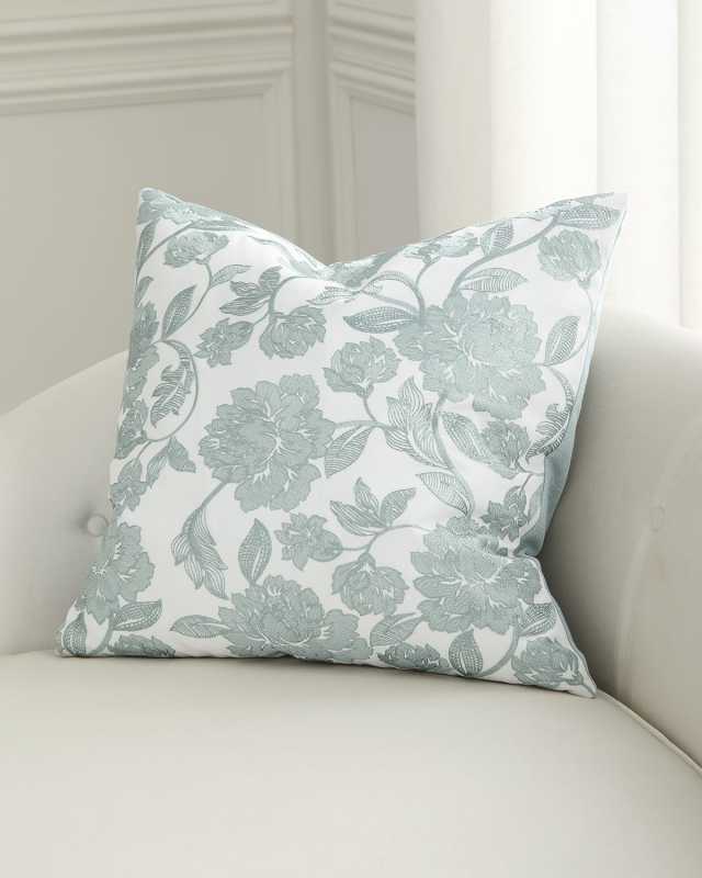 Camilla Embroidered Decorative Pillow, 24" Square
